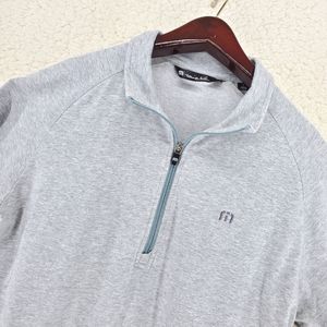 Travis Mathew 1/4 Zip Long Sleeve Golf Gray Pullover Sweatshirt Jacket Mens L